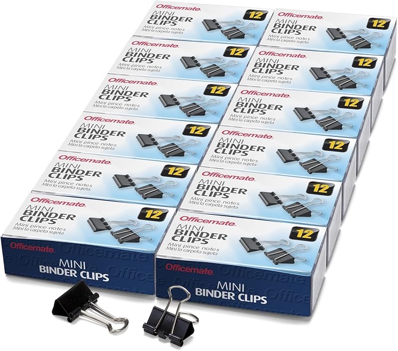 Officemate Binder Clips Black 99010